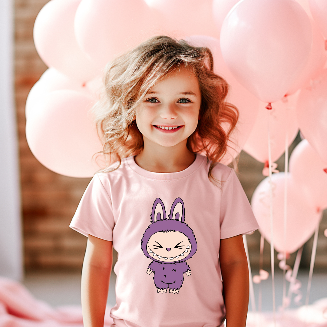 Kids | Strijkapplicatie Labubu donker paars groot