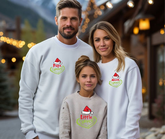 Familie T-shirt sets | Grinch familie (1) strijkapplicatie voor kleding | perfect voor truien en t-shirts