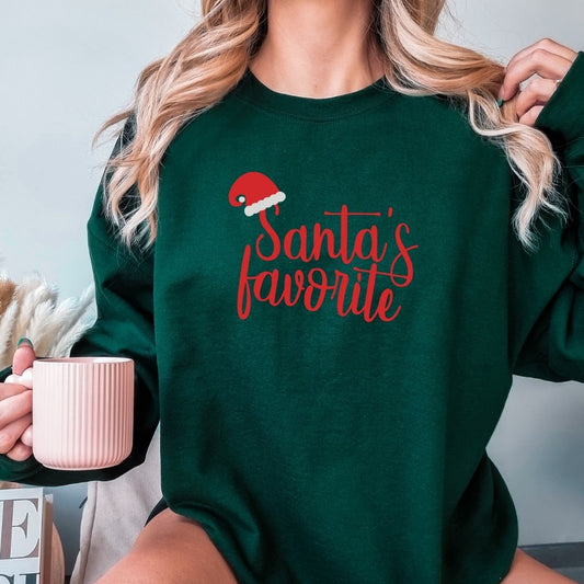 Santa's favorite | Feestelijke strijkopdrukken voor dames – Perfect voor Kerst en Oud & Nieuw | Personaliseer je outfit