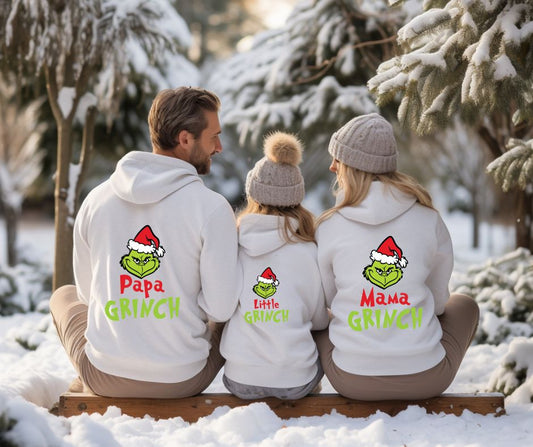 Familie T-shirt sets | Grinch familie (2) strijkapplicatie voor kleding | perfect voor truien en t-shirts