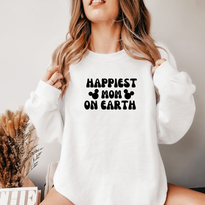 Dames | Happiest mom on earth strijkapplicatie voor kleding | perfect voor truien en t-shirts