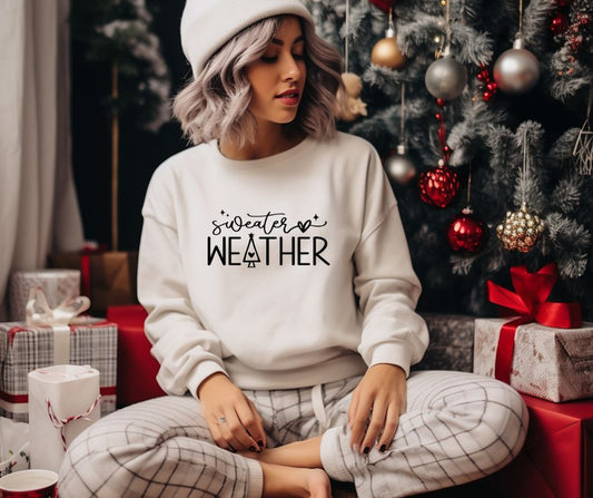 Sweater Weather | Feestelijke strijkopdrukken voor dames – Perfect voor Kerst en Oud & Nieuw | Personaliseer je outfit