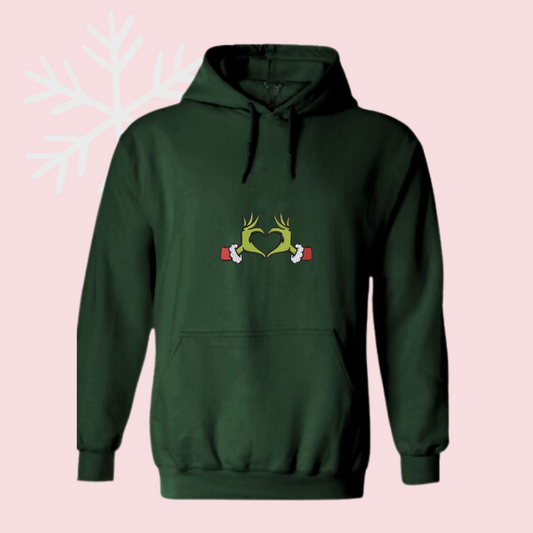 Kerst hoodie met geborduurd ontwerp – Handgemaakt & comfortabel