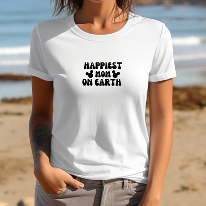 Dames | Happiest mom on earth strijkapplicatie voor kleding | perfect voor truien en t-shirts