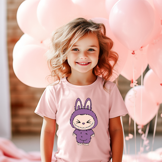 Kids | Strijkapplicatie Labubu donker paars groot